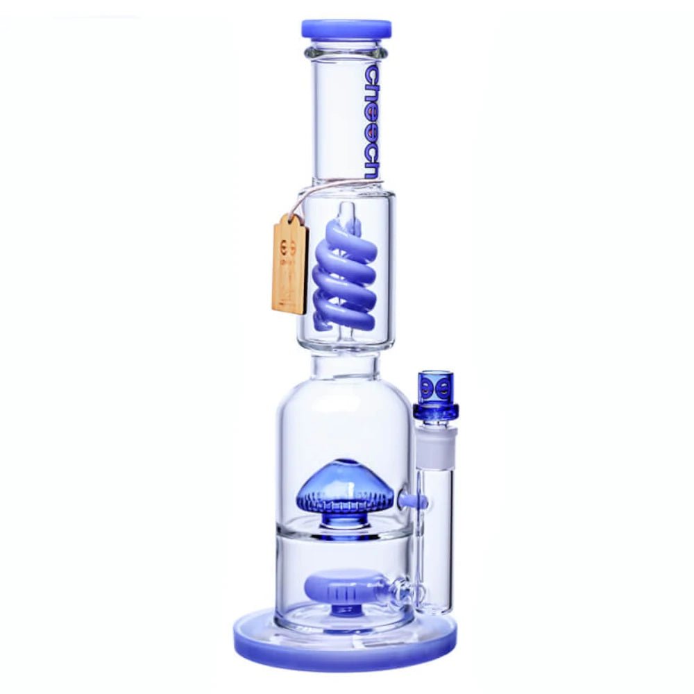 Fat Buddha Glass Blue Triple Threat Water Pipe