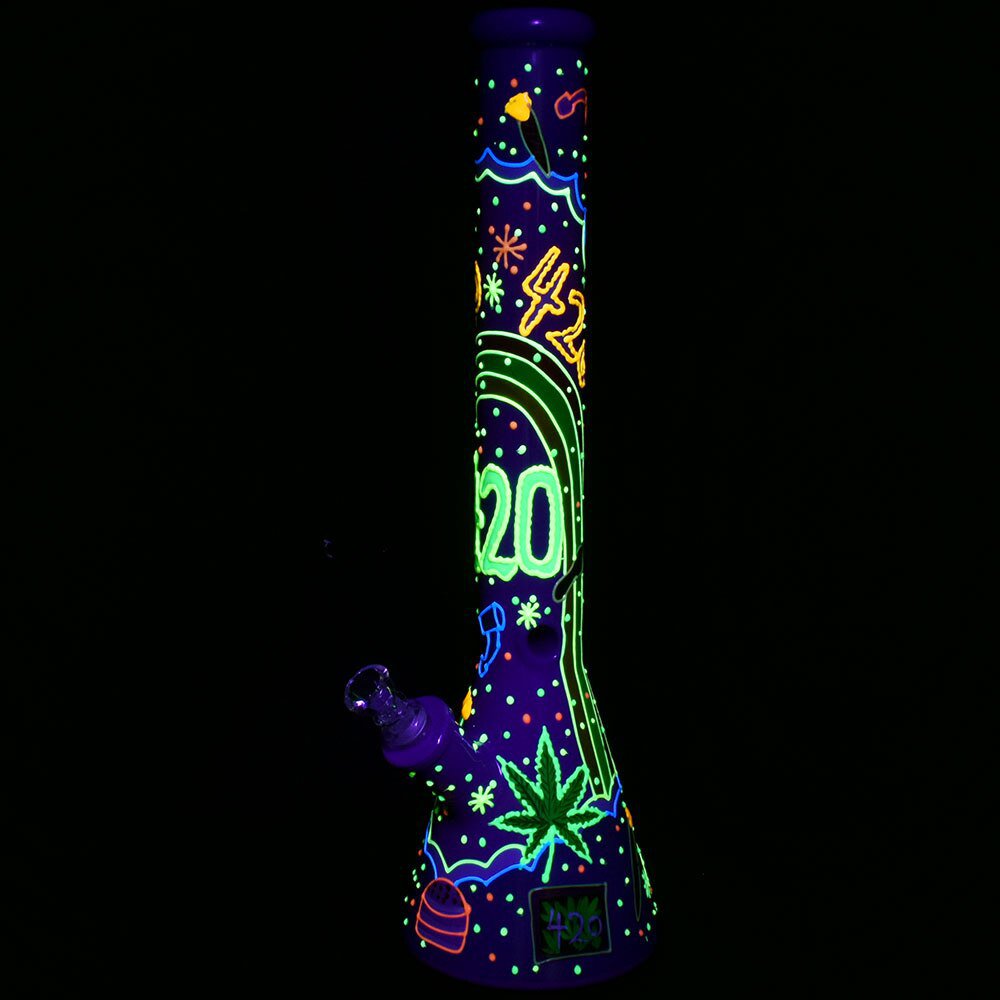 Pulsar Bong 18 inches Glow in the Dark 420 Bong