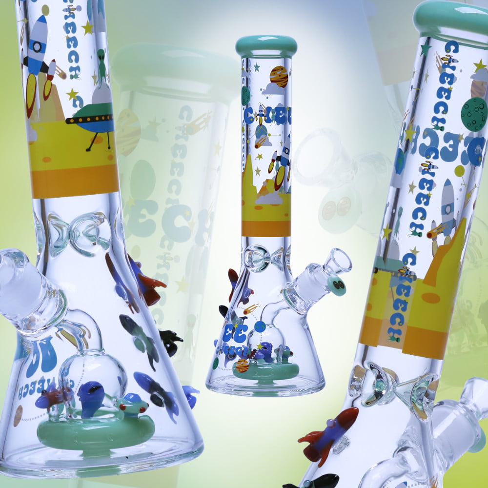Cheech Glass Bong Alien Beaker Bong