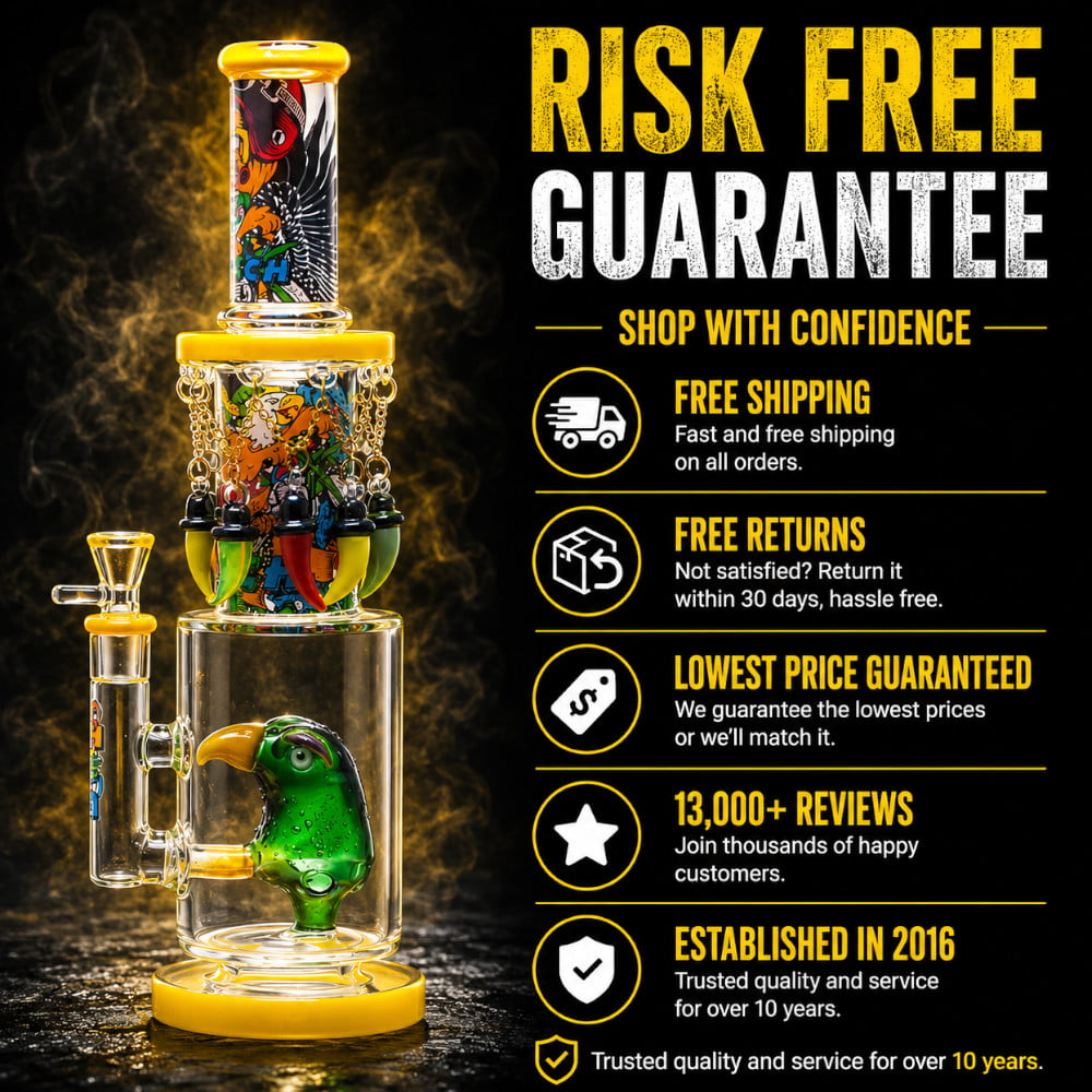 Cheech Glass Bong Angry Parrot Bong
