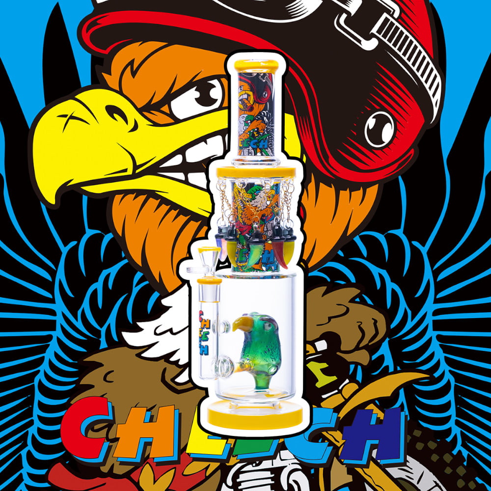 Cheech Glass Bong Angry Parrot Bong