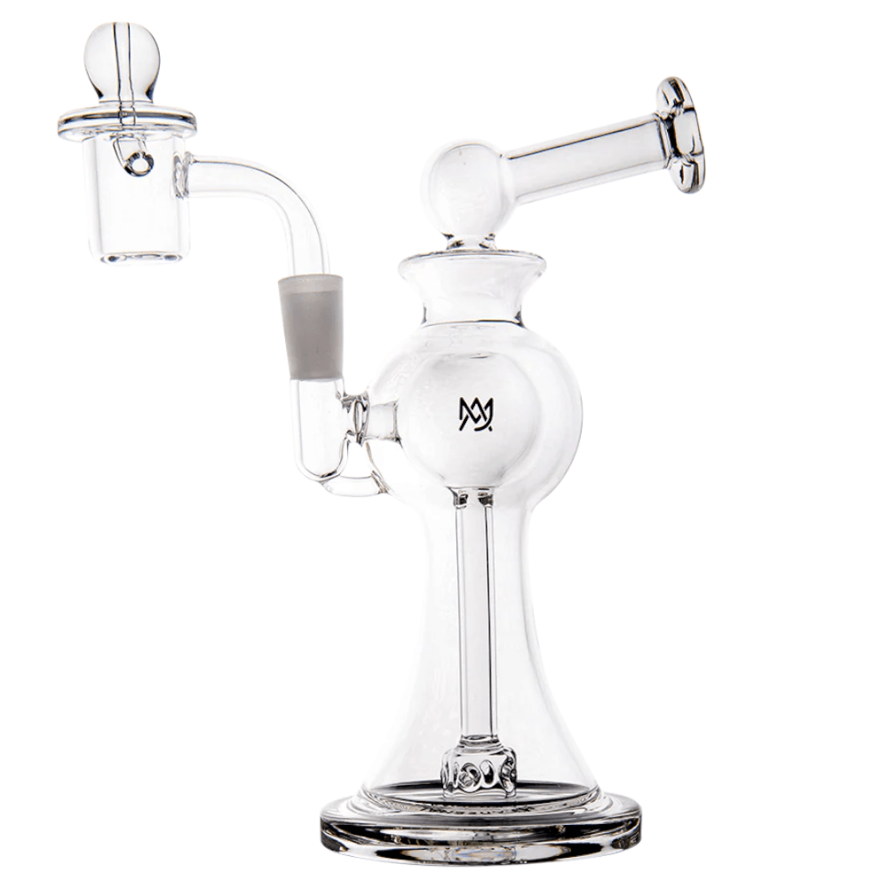 Apollo Mini Dab Rig by MJ Arsenal – 7” Double Ball Glass Rig with Puck Perc