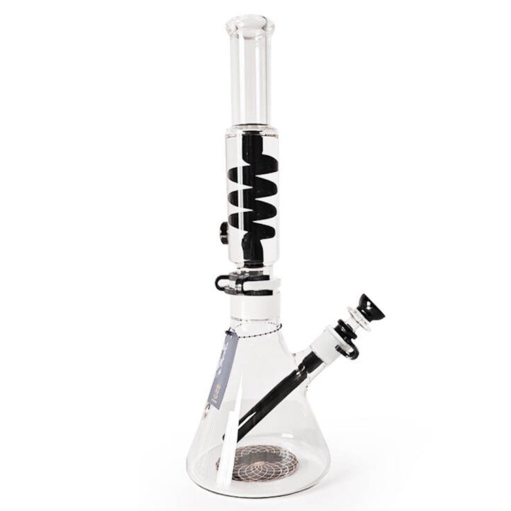 Fat Buddha Glass Bong Black Freezable Beaker Bong