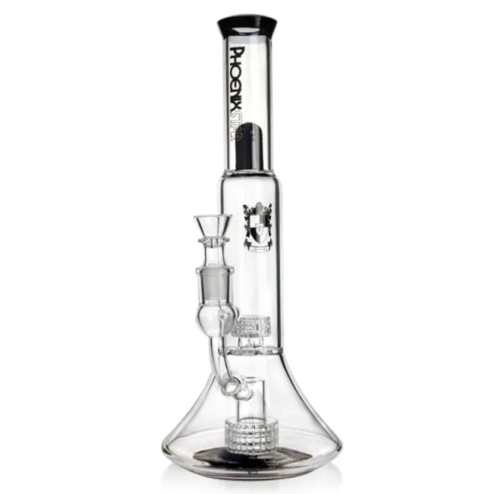 Fat Buddha Glass Bong Black Matrix Beaker Water Pipe