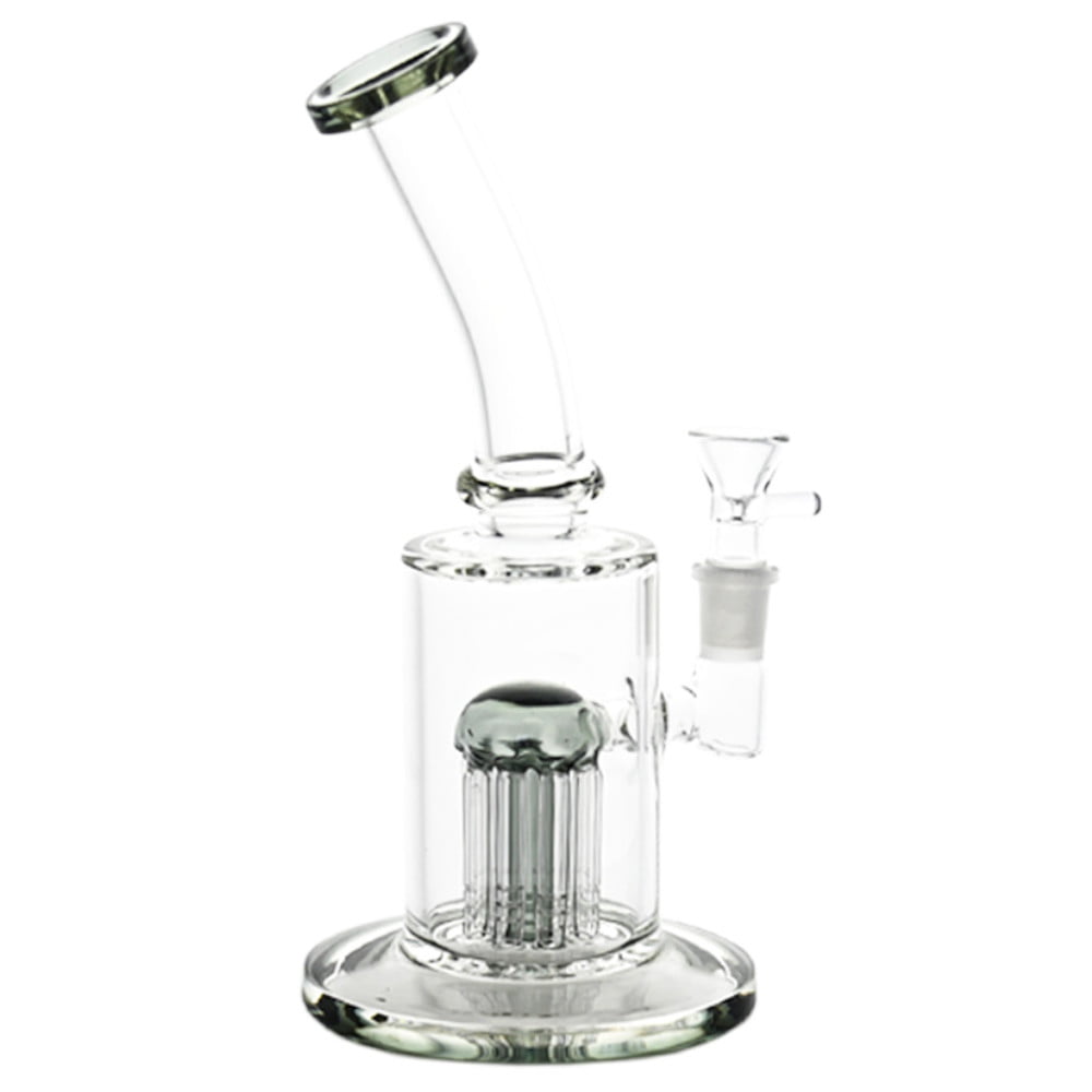 Fat Buddha Glass Bong Black Tree Perc Lean Back Bong