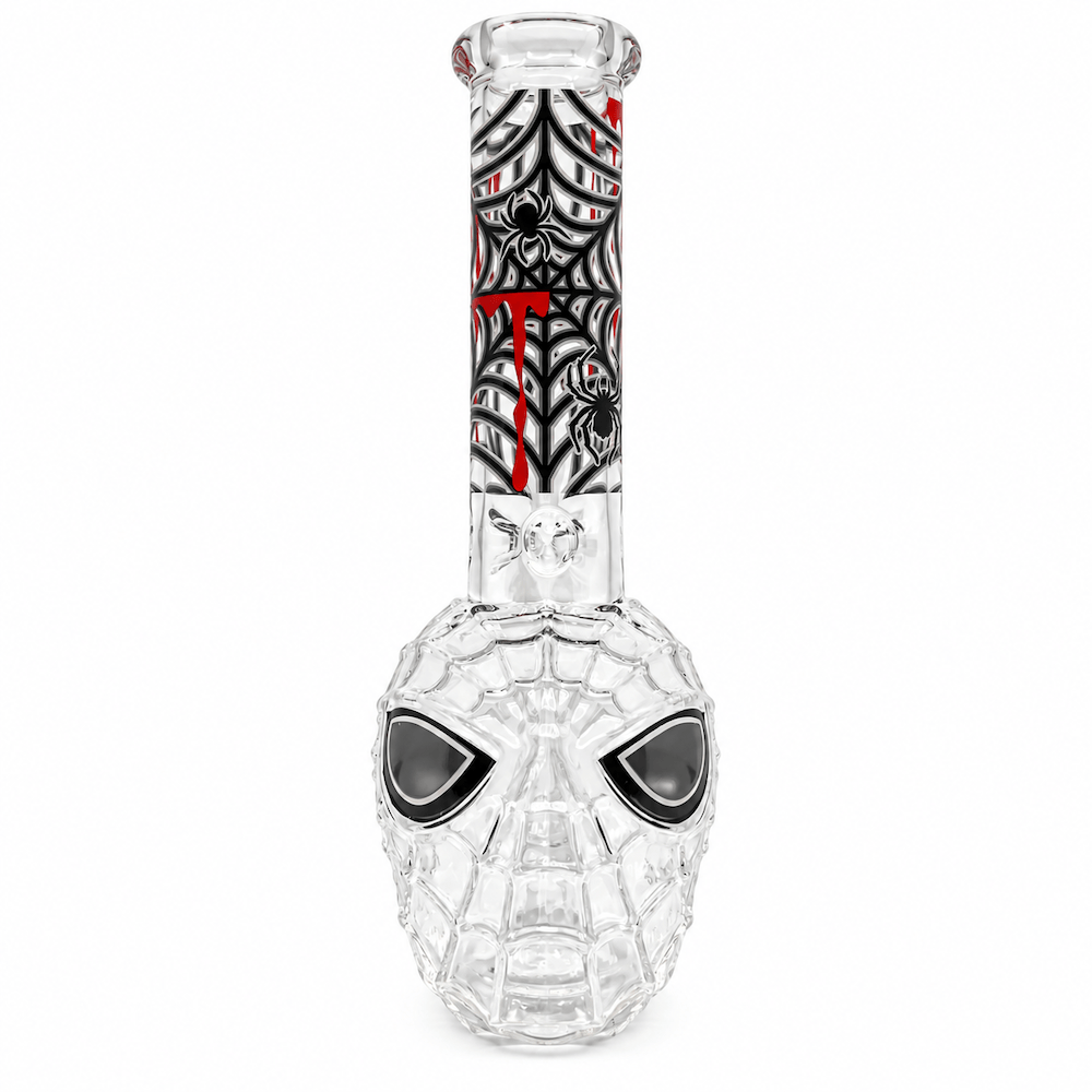 Fat Buddha Glass Bong Black Web-Slinger Bong