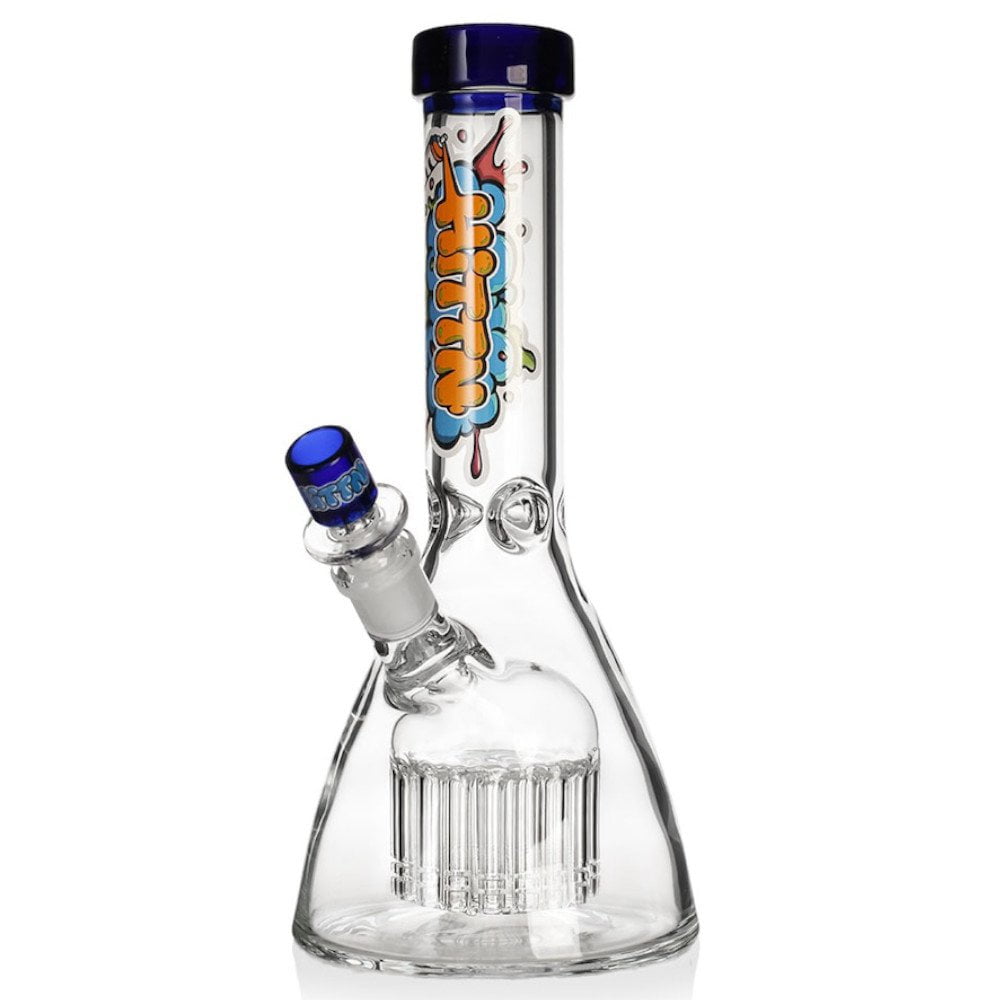HITTN Bong Blue 18 Arm Tree Beaker Bong