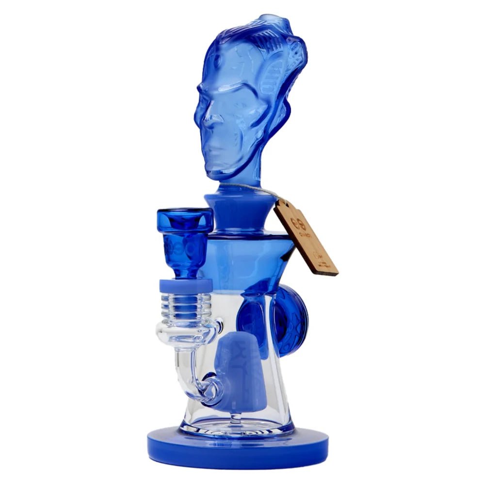 Cheech Glass Bong Blue Conscious Guru Water Pipe