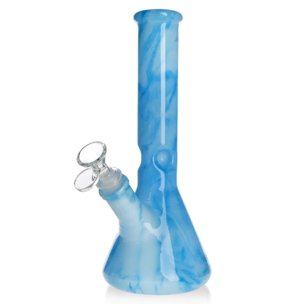 Fat Buddha Glass Bong Blue Cosmic Swirl Beaker Bong