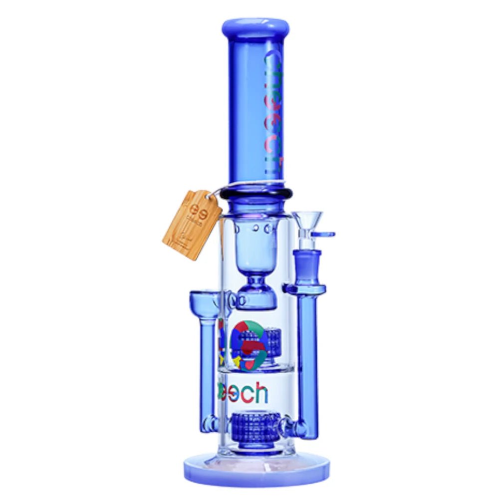 Cheech Glass Bong Blue Double Matrix Recycler