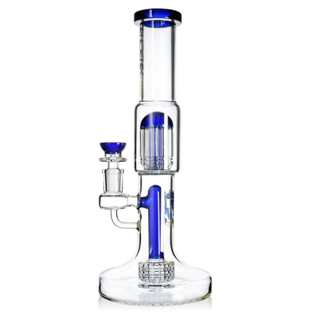 Phoenix Bong Blue Double Perc Beaker Bong