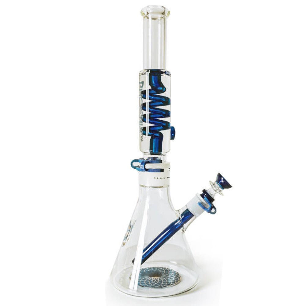 Fat Buddha Glass Bong Blue Freezable Beaker Bong