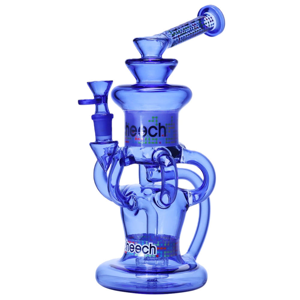 Cheech Glass Bong Blue Full Function Recycler Bong