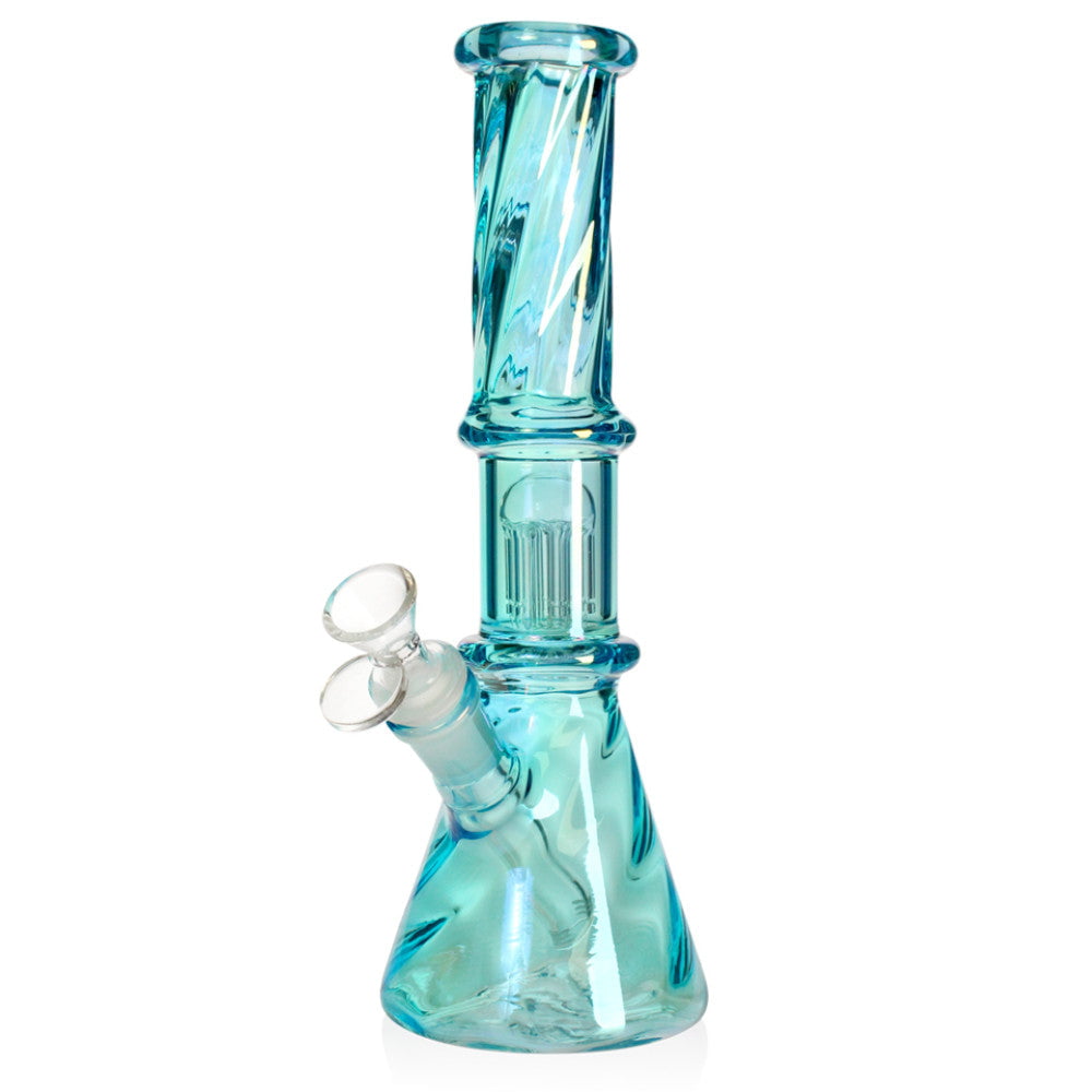 Fat Buddha Glass Bong Blue Halograph Beaker Bong