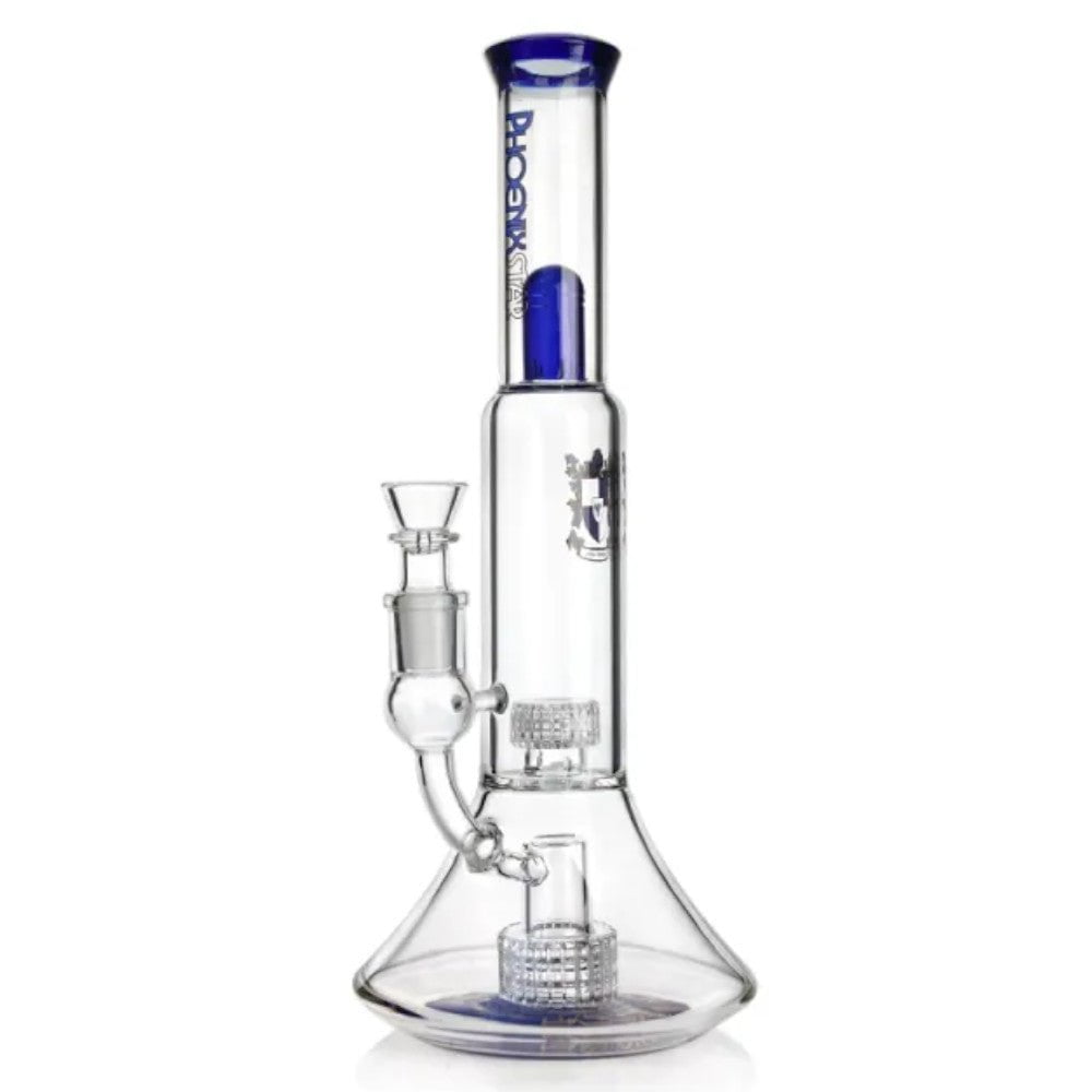 Fat Buddha Glass Bong Blue Matrix Beaker Water Pipe