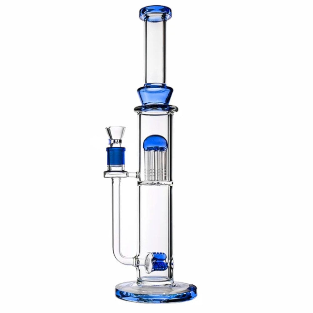 Fat Buddha Glass Bong Blue Matrix Inline Bong