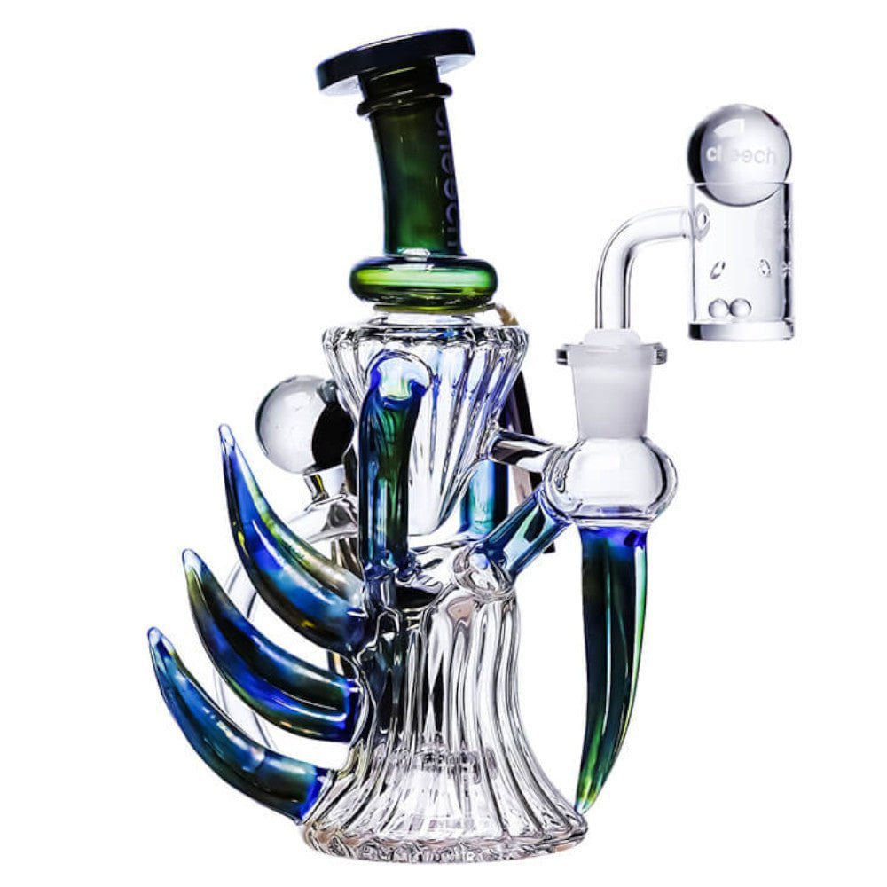 Cheech Glass Bong Blue Mini Scythe Lizard Rig