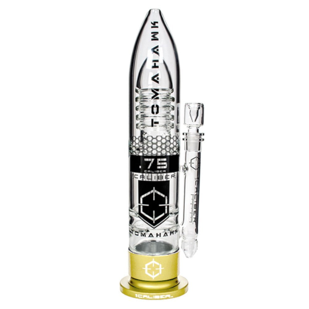 US Caliber Bong Brass 75 Caliber Tomahawk Glass Bong