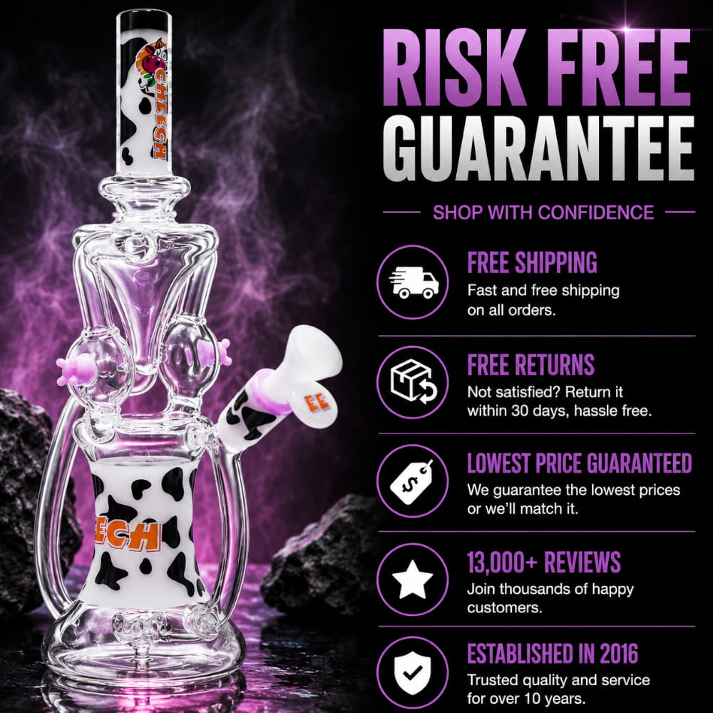 Cheech Glass Bong Cow Recycler Bong