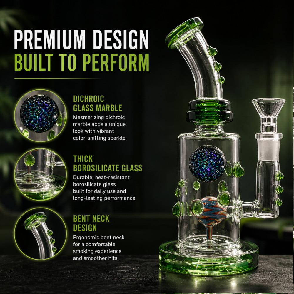 Fat Buddha Glass Bong Dichroic Marble Bong