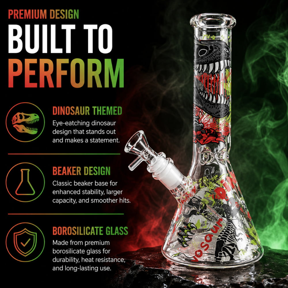 Fat Buddha Glass Bong Dinosaur Beaker Bong