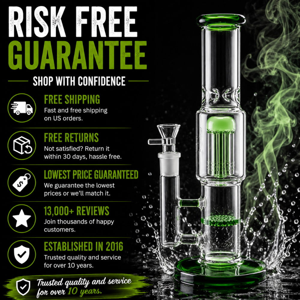 Fat Buddha Glass Bong Double Perc Bong