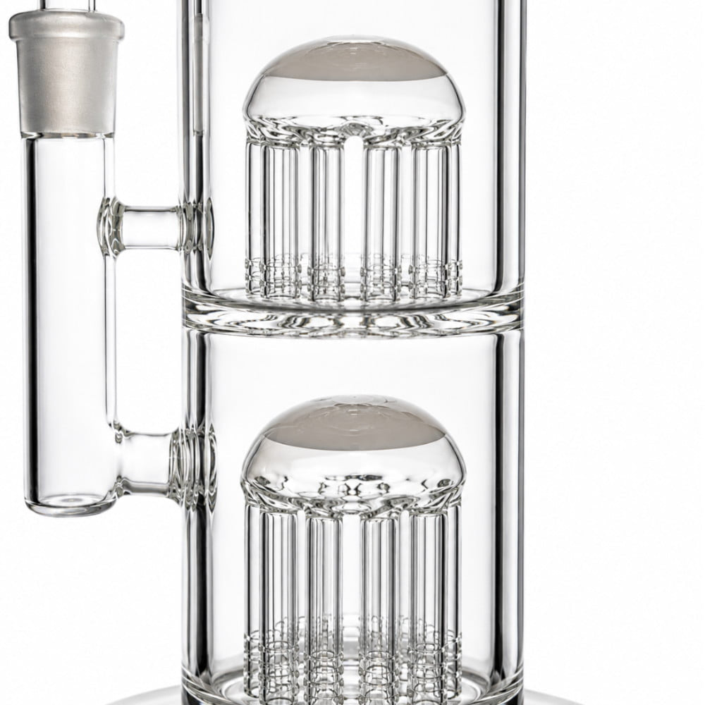 Fat Buddha Glass Bong Double Tree 12in Bong