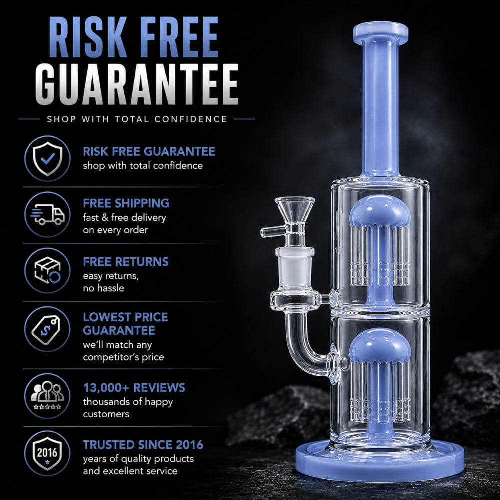 Fat Buddha Glass Bong Double Tree 12in Bong