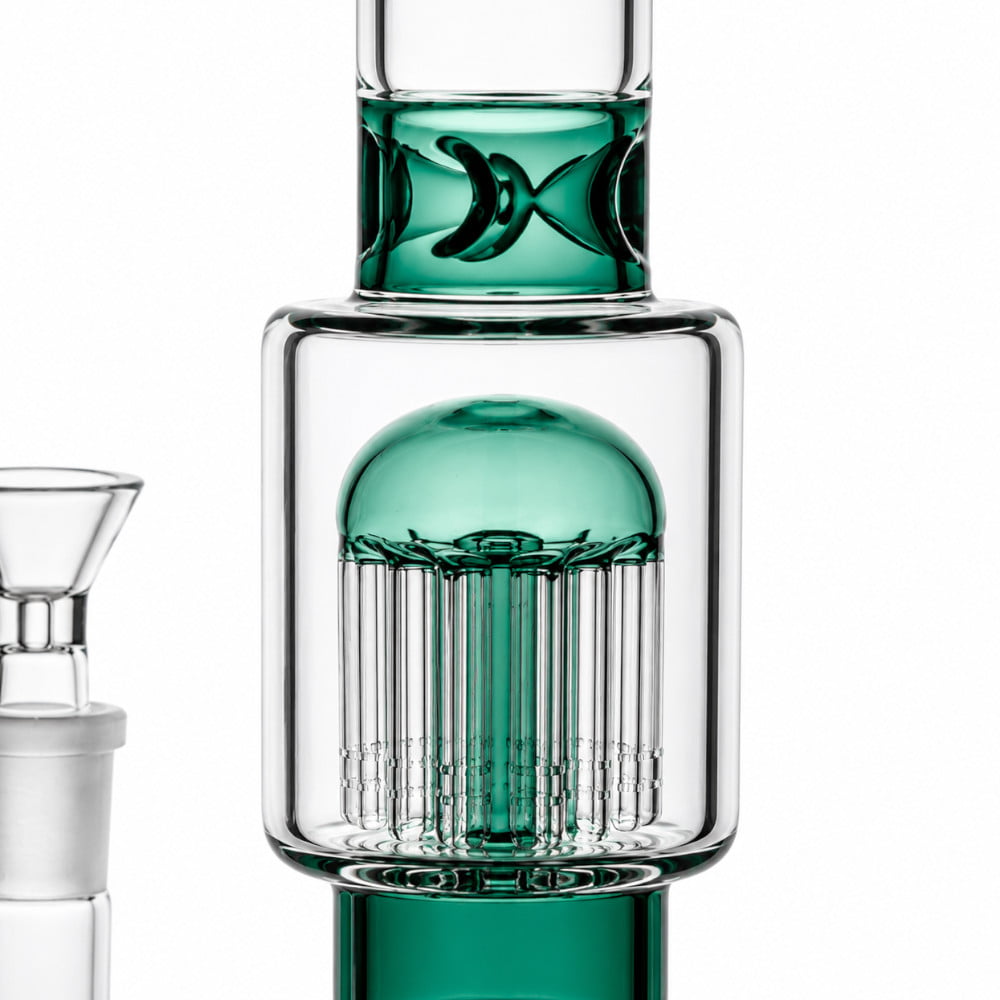 Fat Buddha Glass Bong Double Tree 14in Bong