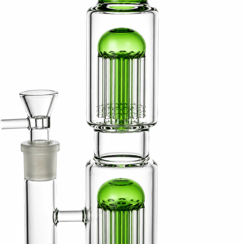 Fat Buddha Glass Bong Double Tree 16in Bong