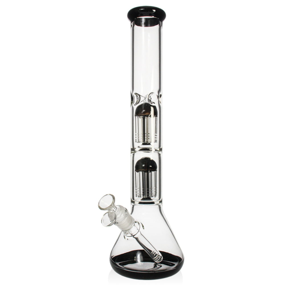 Fat Buddha Glass Bong Double Tree Beaker Bong