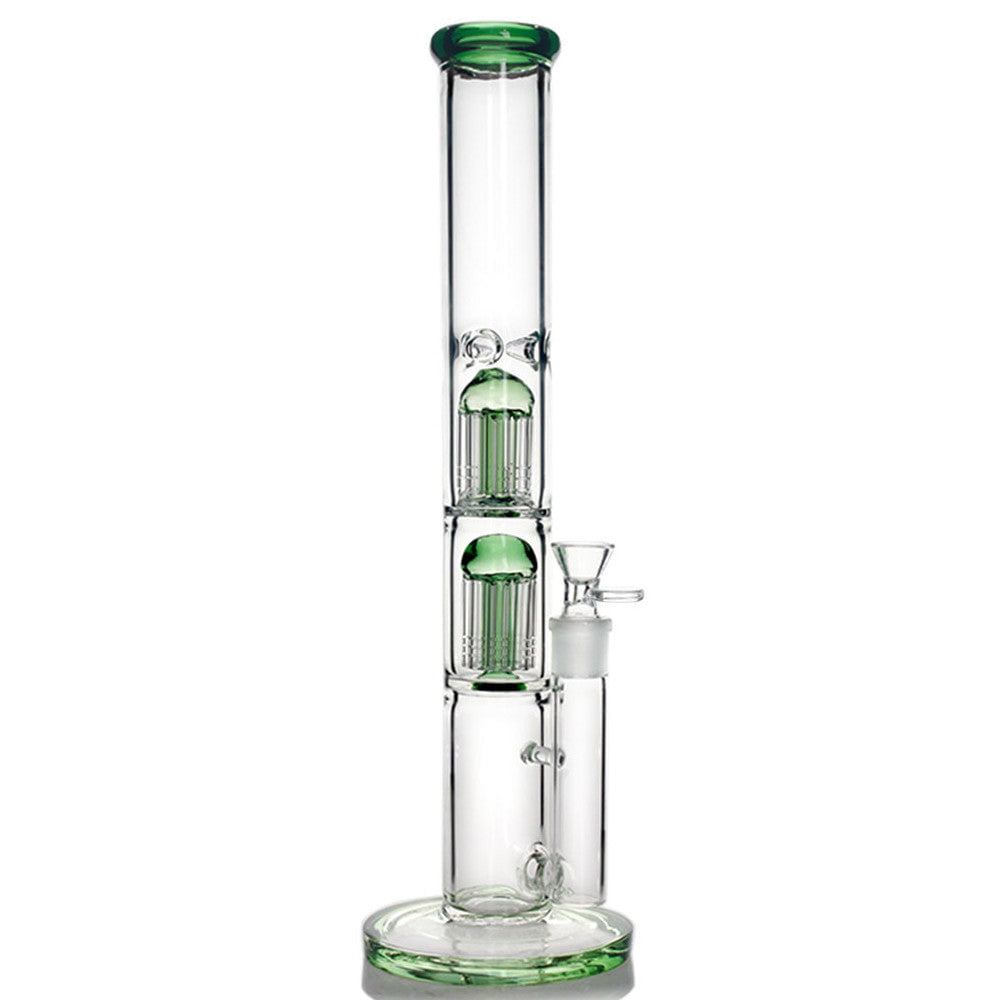 Fat Buddha Glass Bong Double Tree Straight Tube