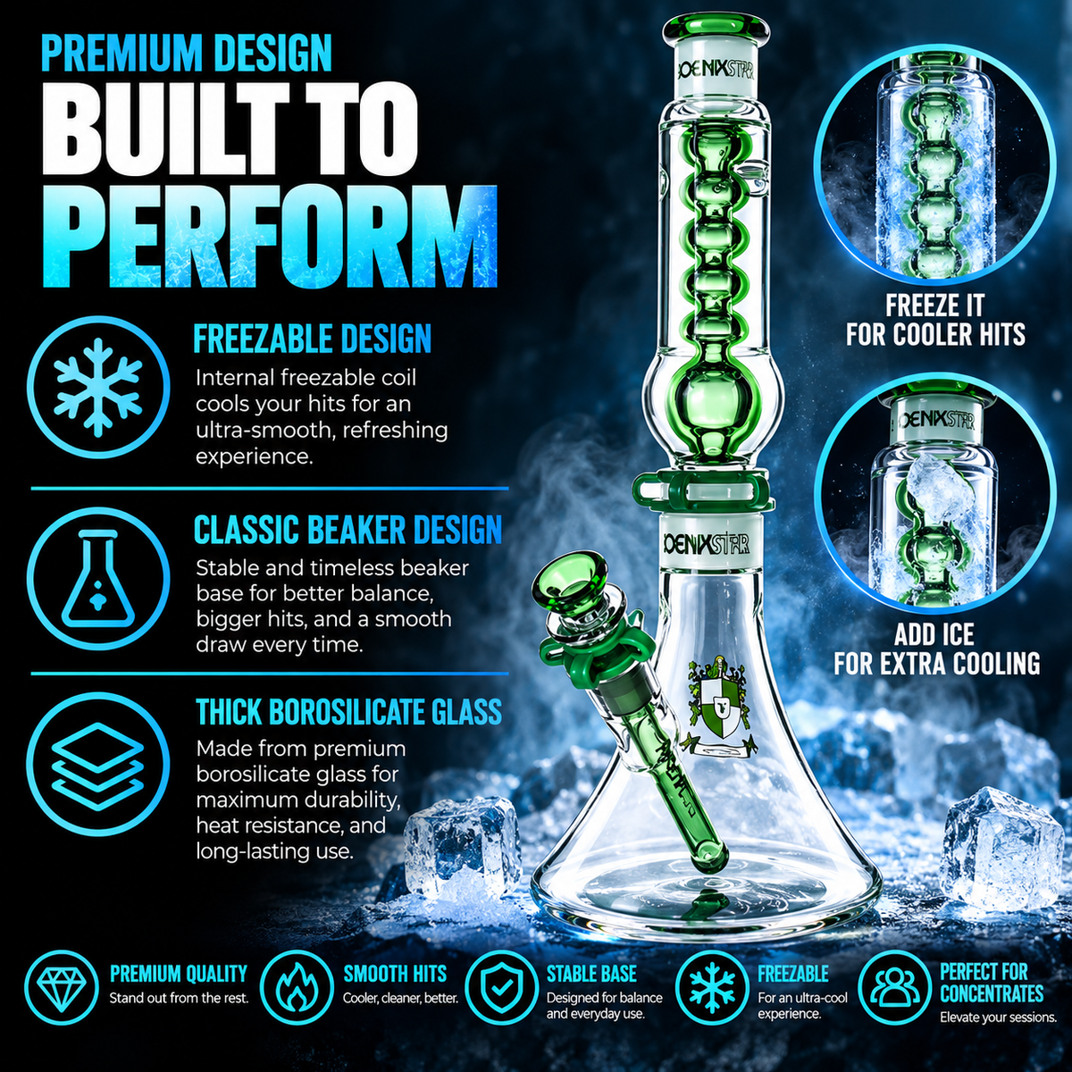 Phoenix Bong Freezable Glass Bong