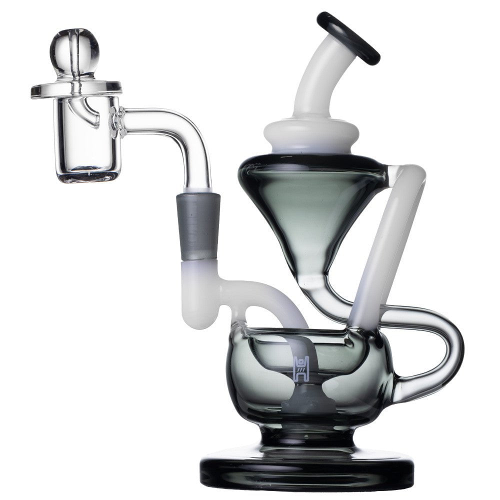 Human Grade Bong Gray 5in Recycler 1A Dab Rig
