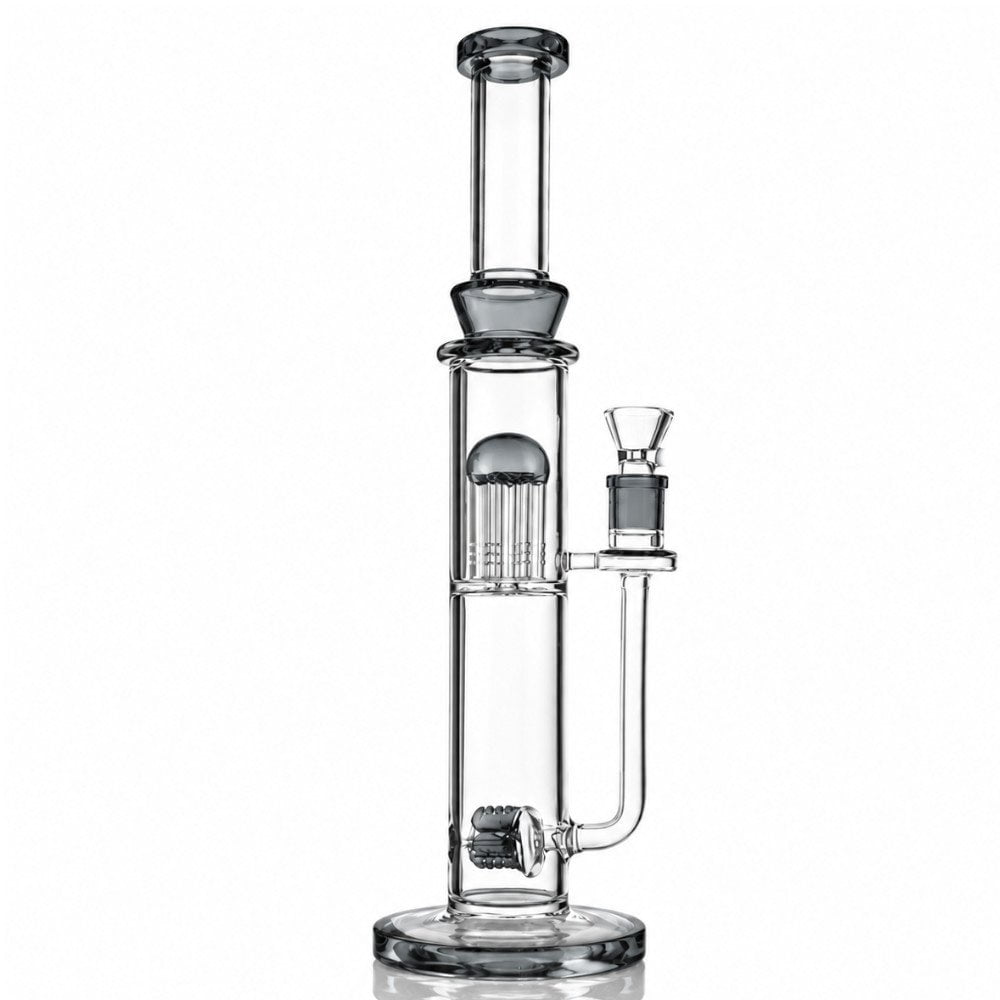 Fat Buddha Glass Bong Gray Matrix Inline Bong