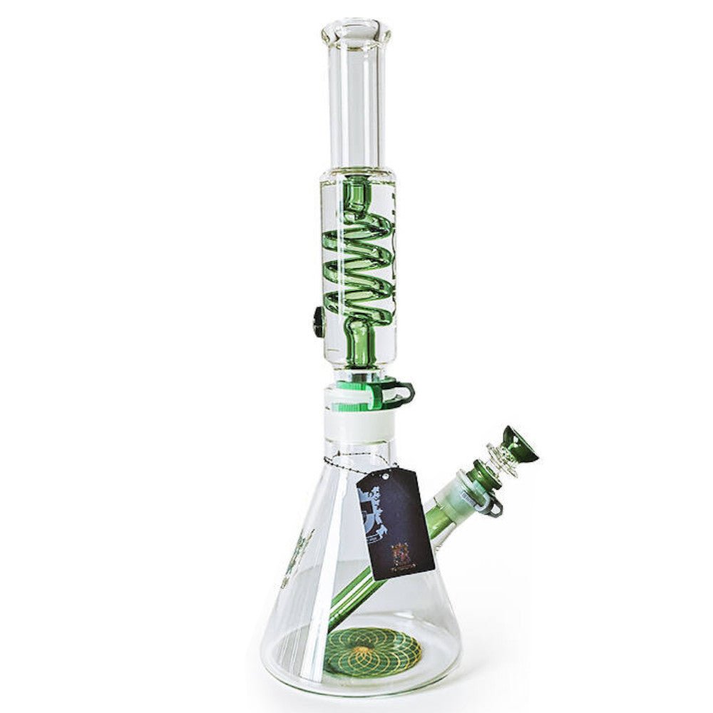 Fat Buddha Glass Bong Green Freezable Beaker Bong