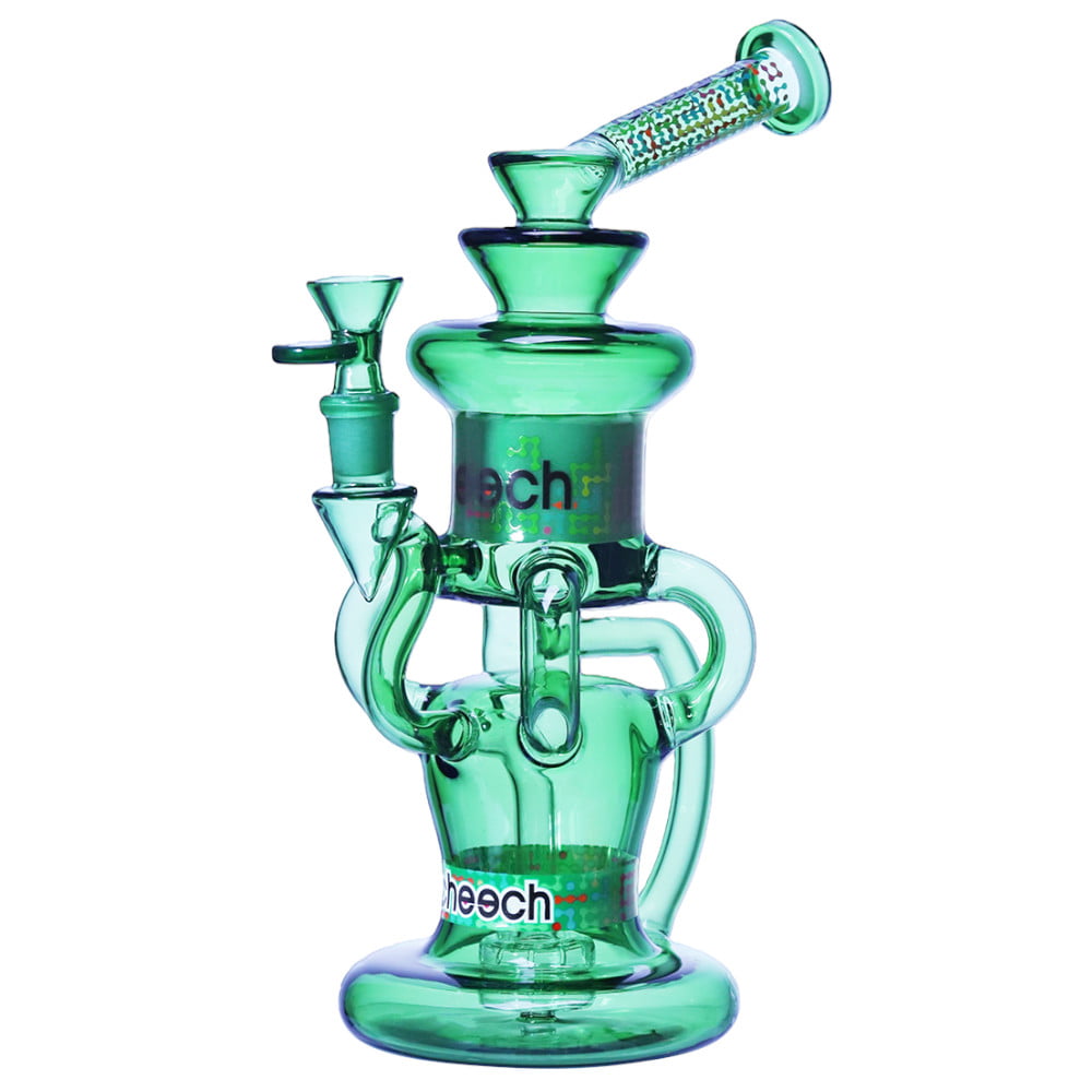 Cheech Glass Bong Green Full Function Recycler Bong