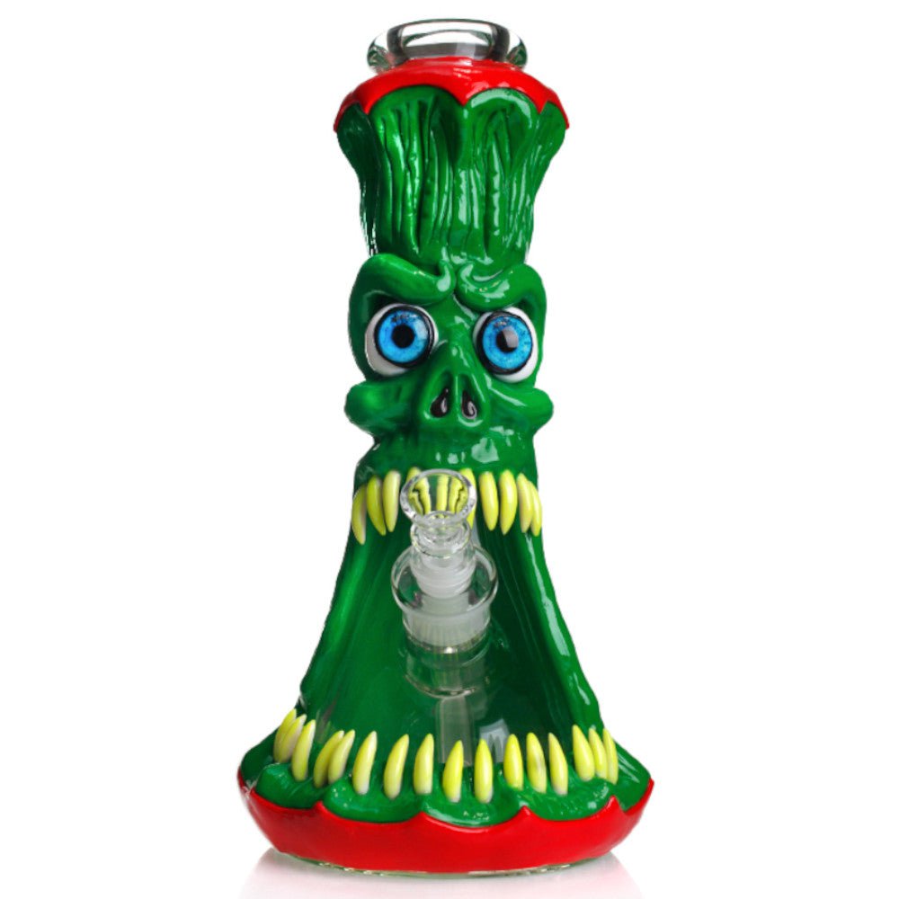 Fat Buddha Glass Bong Green Glow in the Dark Monster Bong