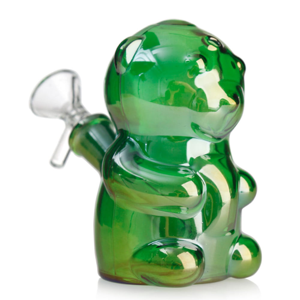 Fat Buddha Glass Bong Green Gummy Bear Bong
