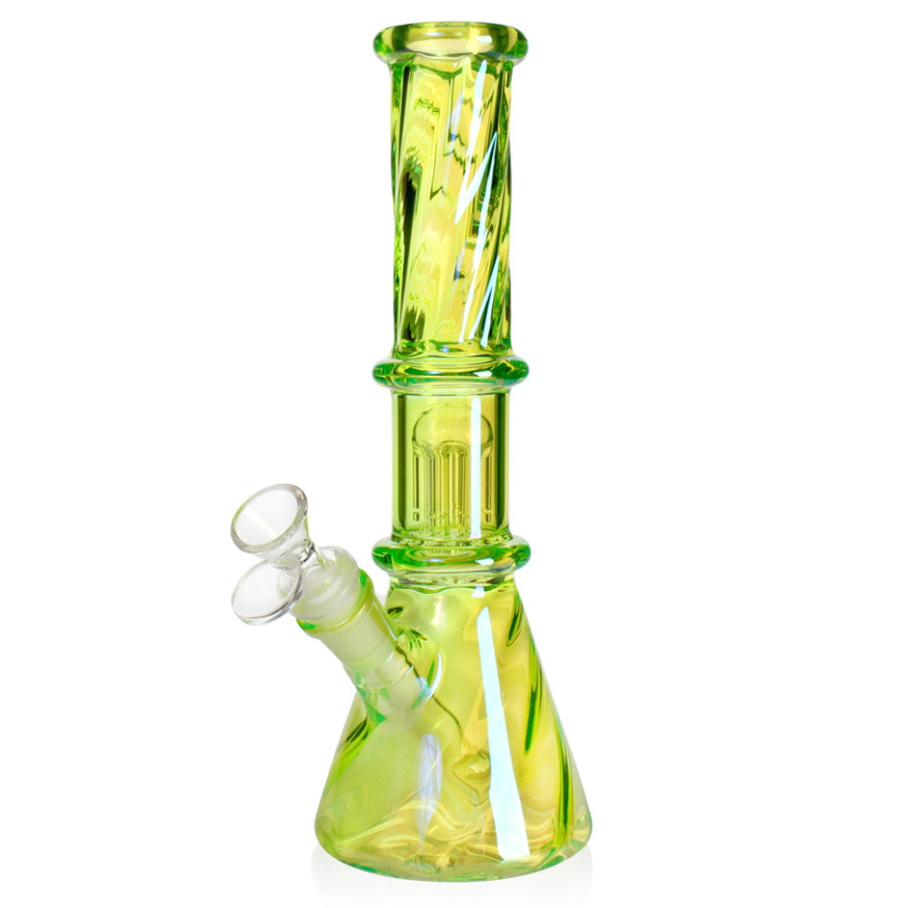 Fat Buddha Glass Bong Green Halograph Beaker Bong