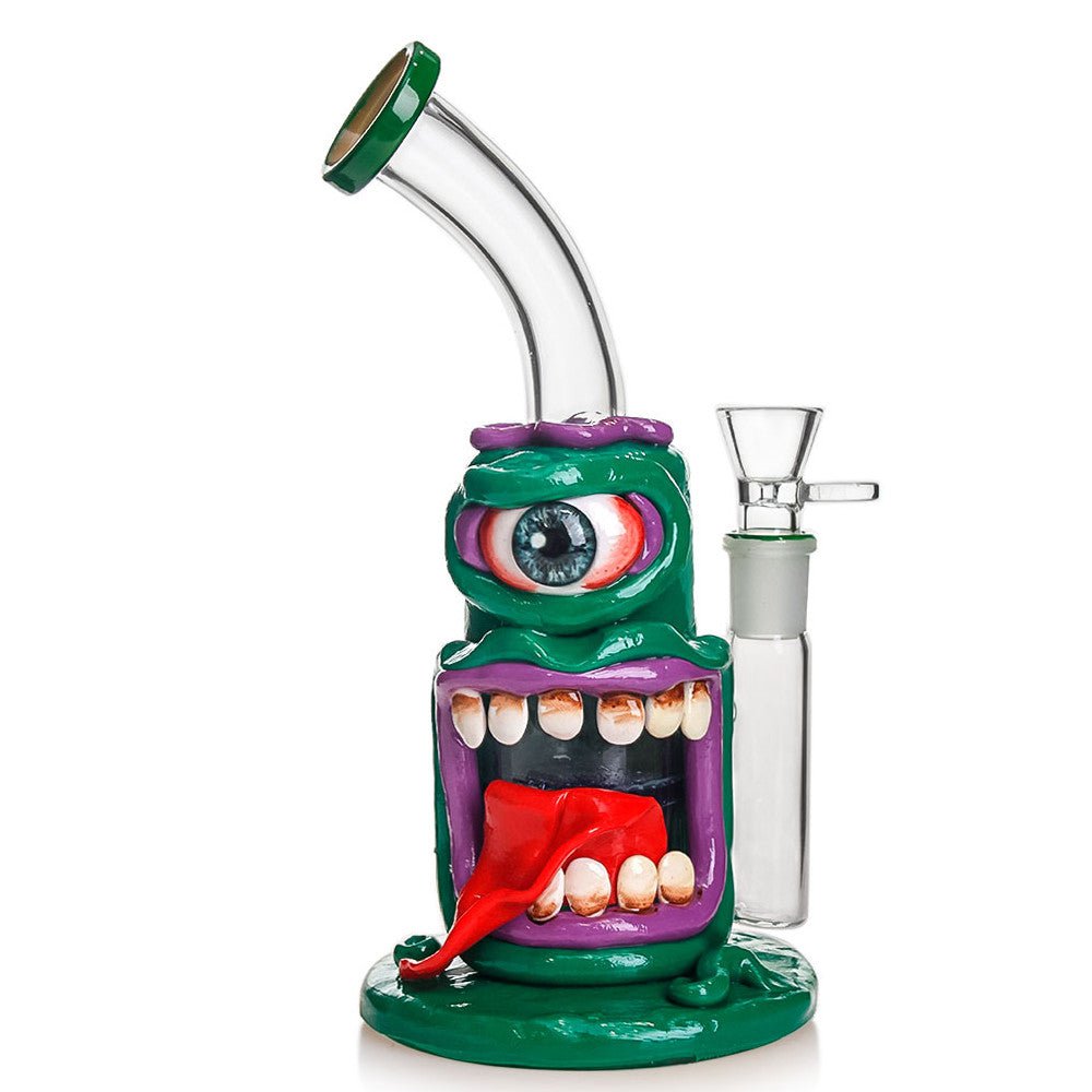 Fat Buddha Glass Bong Green Lil Monster Bong