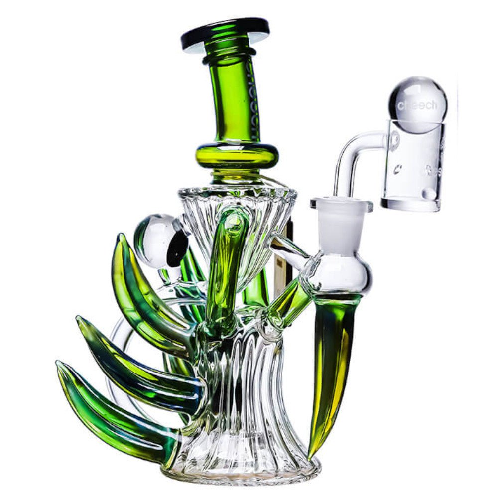 Cheech Glass Bong Green Mini Scythe Lizard Rig