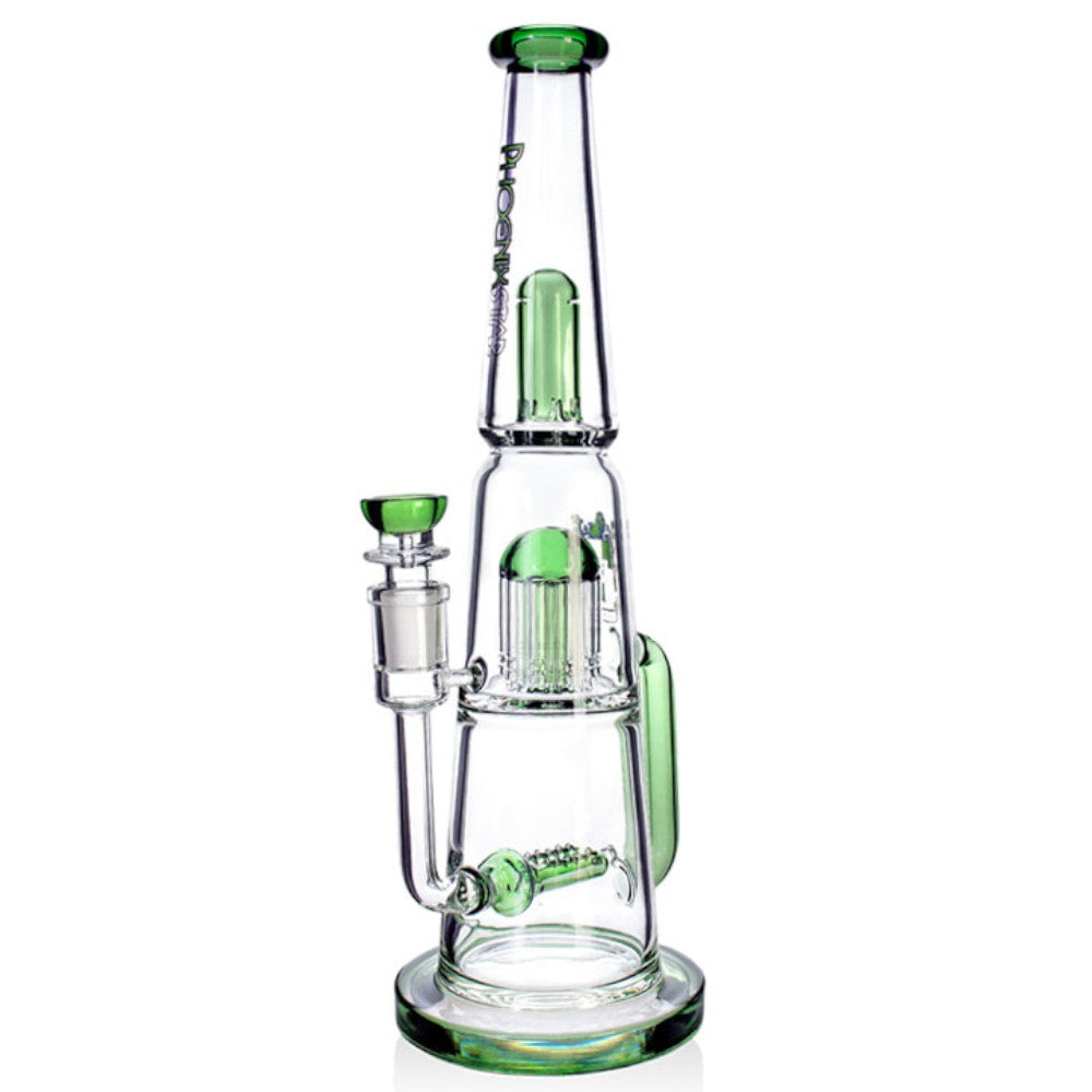 Phoenix Bong Green Recycler Dual Perc Bong