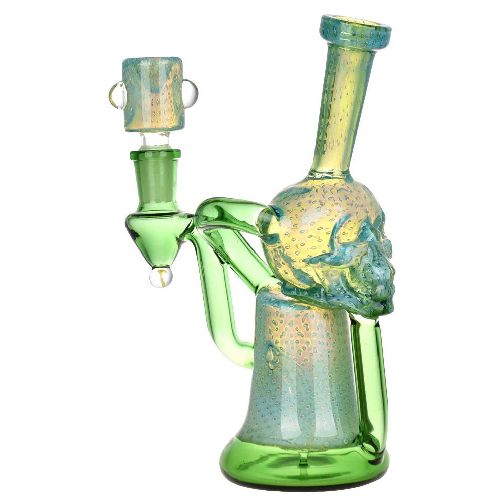 Pulsar Bong Green Skull Recycler Bong