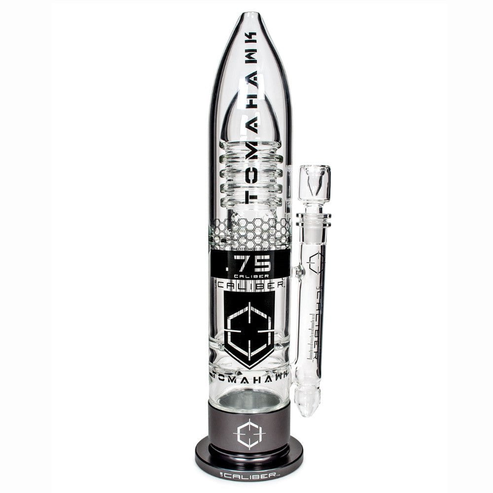 US Caliber Bong Gun Metal 75 Caliber Tomahawk Glass Bong