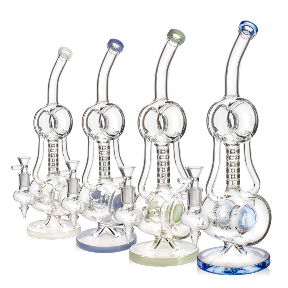 Fat Buddha Glass Bong Halo Orb Recycler Bong