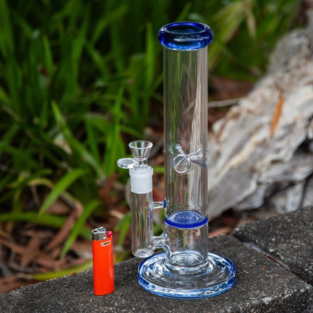 Fat Buddha Glass Bong Honeycomb Straight Tube Bong