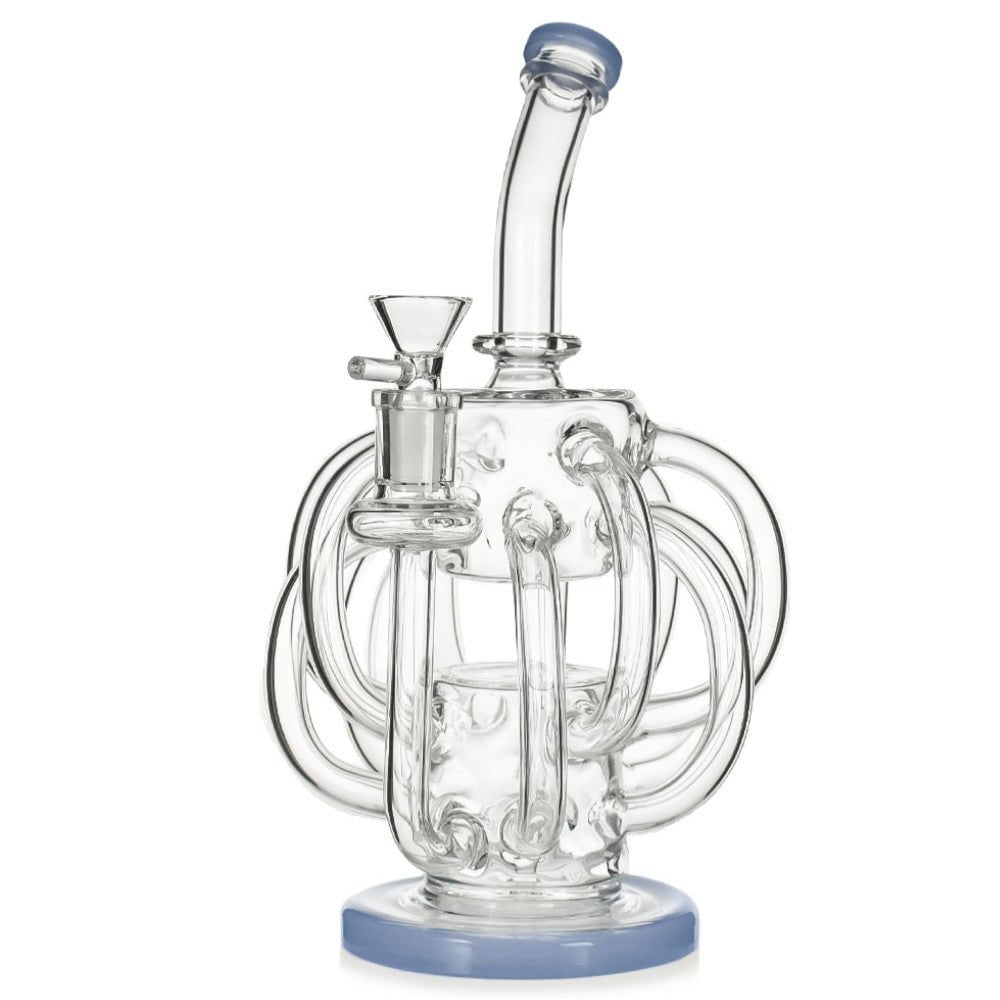 Fat Buddha Glass Bong Jade Blue Ultimate Recycler Bong