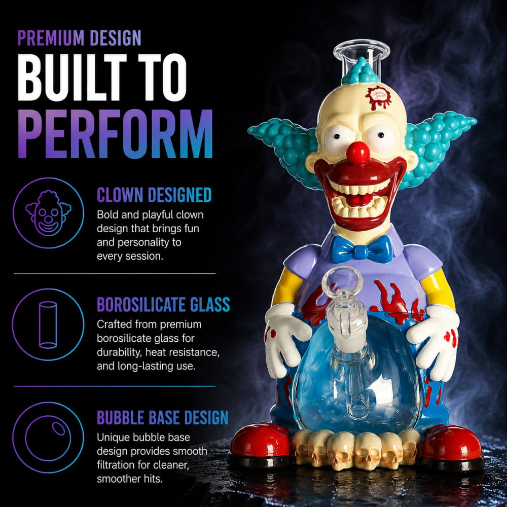 Fat Buddha Glass Bong Krusted Clown Bong