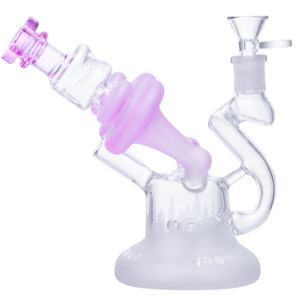 Cheech Glass Bong Matte Mushroom Recycler Bong